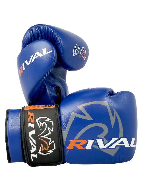 Боксерские перчатки Rival сине-золотые