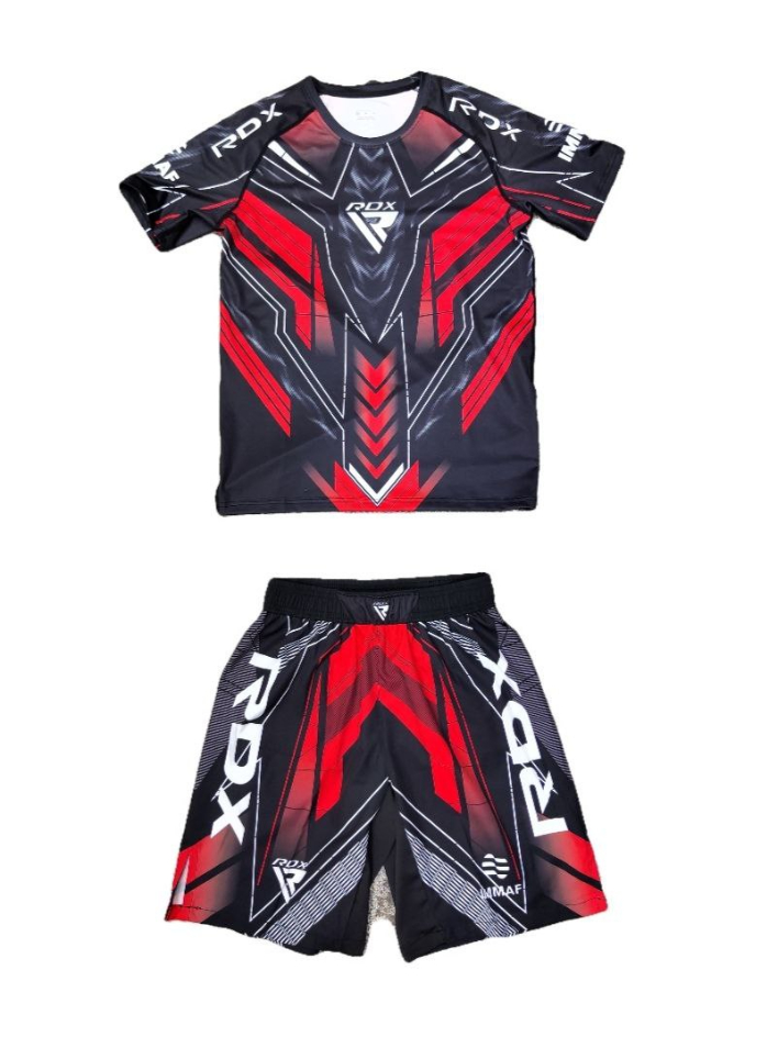 рашгард шорты RDX красный